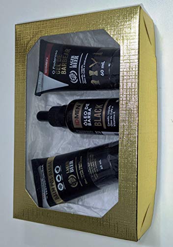 Presente masculino - Kit Gel de Barbear + Balm Pós Barba + Óleo para Barba (Lager Beer)