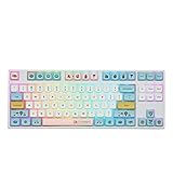 EPOMAKER SK87 Macaron TKL 87 Tasten Hot Swappable Programmierbare Gaming-Tastatur mit RGB-Hintergrundbeleuchtung, NKRO, Typ-C-Kabel für Win/Mac/Gaming (Yellow, Macaron)