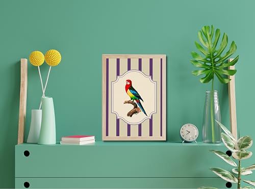 Image of Modern Scenery Bird Wall Art Frame | Pinterest Inspired Aesthetic Wall Decor | Bird Photo Frame | Ready to Hang Minimal Nature Frame for Living Room Bedroom & Office | (Design 2)