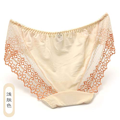 T-YIFUZX Sra. Tentación Bragas de Seda de Hielo Calzoncillos de Cintura Baja con Estampado de Cintura Baja Mujer código de Color de Piel Claro