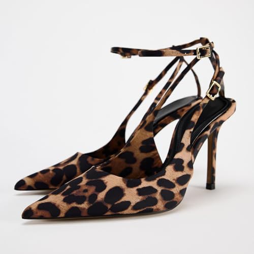 Women's Fabric High-Heel Slingback Shoes Bow Detail On The Front Elastic Strap Around The Back Pointed Toe Wedding Party Office Dance Pump2