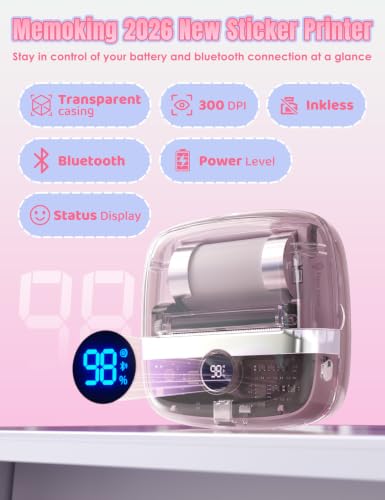 Image of 300 DPI Logging Supplies T02 Pro Mini Printer Gift for Teen Girls Women Mini Thermal Printer Portable Thermal Printer Study Supplies for School Home Gifts