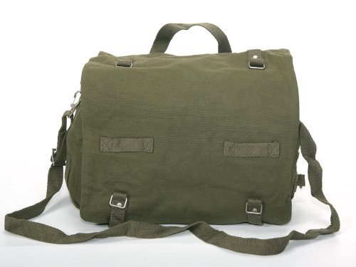 modello tedesco Borsa Tracolla Modello tascapane Tedesco Cotone Verde Nero Woodland