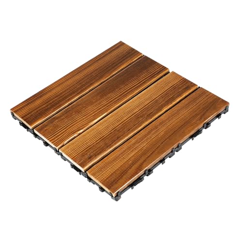 NULYLU Interlocking Patio Tiles Wooden Deck Tiles Anticorrosive Wooden Flooring