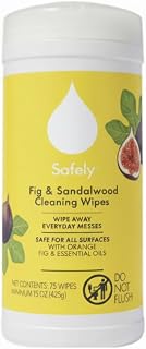 Safely Multi-Surface Cleaning Wipes, Fig Scent, Bleach-Free Household Cleaner with Essential Oils, Safe for All Surfaces (75 Count, Pack of 1)