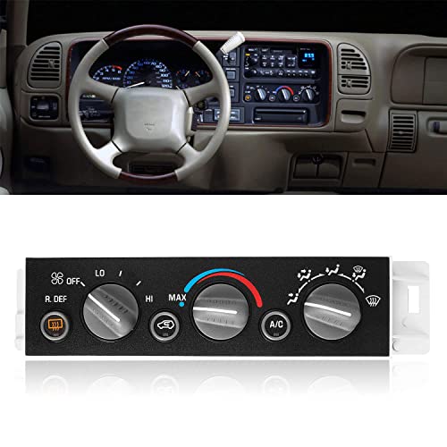 RANSOTO A/C Heater Control Pannel Climate Control Module with Rear Window Defogger Switch 599-006 Compatible with 1996-2000 Chevy C1500 C2500 Tahoe GMC Yukon, Escalade, Replace Part#15-72547 9378805