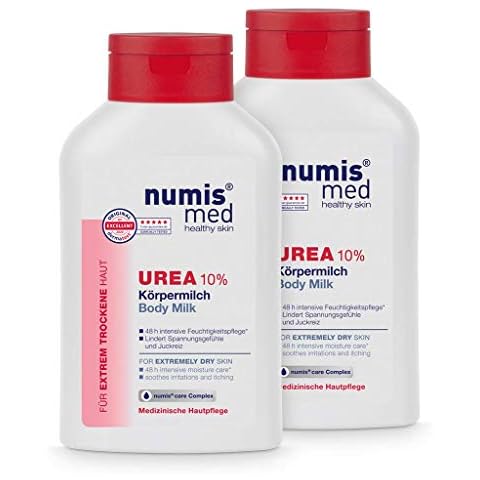 numis med Body Milk with 10% Urea - Skin Soothing Body Lotion for Extremely Dry Skin Prone to Itch - Vegan Skin Care without Silicone, Parabens and Mineral Oil - Lotion Pack of 2 (2 x 300 ml) Cover