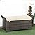Outsunny 27 Gallon Patio Wicker Storage Bench, Outdoor PE Rattan Patio Furniture, 2-in-1 Large Capacity Rectangle Garden Storage Box with Handles and Cushion, Cream White