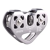 Azarxis Seilrolle Umlenkrolle 30 kN Doppelseilrolle für Seile bis 13 mm Durchmesser (Grau)