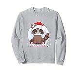 Christmas Greeting Card with Cute Raccoon Vector
