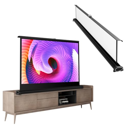 Écran De Projection De Table Mobile, Portable Rideau De Projecteur Au Sol, Anti-Plis Ecran Projecteur pour Cinéma Maison Cinéma Intérieur Extérieur,...