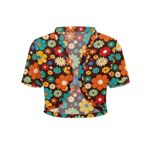 Image of Womens Short Sleeve Bolero Shrug Open Front Knit Cropped Cardigan Shoulder Cover for Dress Cute Casual Knit Cover Up