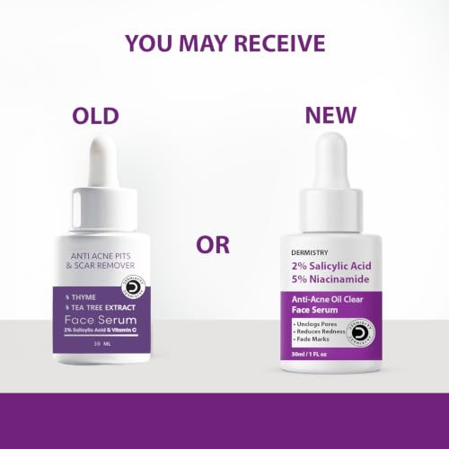 Image of Dermistry 2% Salicylic Acid 5% Niacinamide Zinc Spots Corrector Face Serum for Oily Acne Prone Skin Exfoliating Open Pores Oil Control & Removal Pimples Scar Marks Blemishes Men Women Boys Girls 30ml