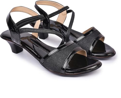 Image of Action Women's Suede Platform Sandals|| Block Heel with Ankle Strap Black