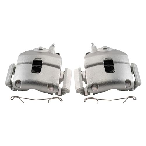Image of TRQ Rear Brake Caliper Set Zinc Coated Brackets Compatible with 2018 Fiat 500X 2018-2020 Jeep Compass 2018 Jeep Renegade