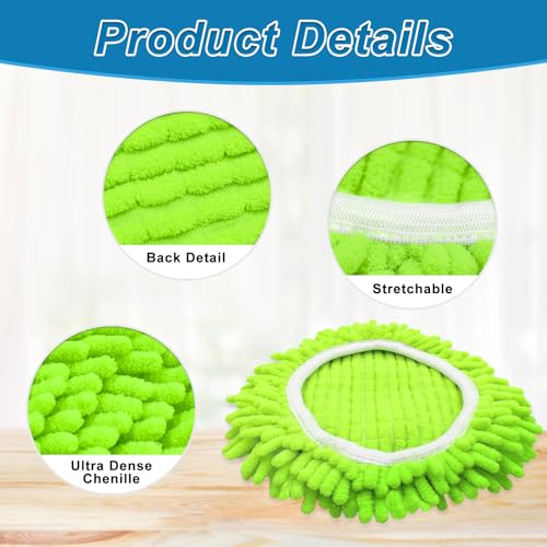 Image of Mop Replace Head for O Cedar, Spin Mop Heads Replacements for Ocedar Easywring 1 Tank Spin Mop, Chenille Duster for Ocedar Mop Include 3 Pack Microfiber Chenille Mop Pad for Ocedar Spin Mop