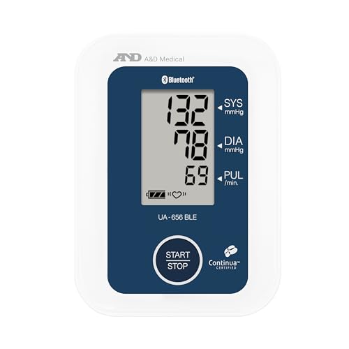 Image of A&D UA-656BLE Bluetooth Digital Blood Pressure Monitor | Automatic BP Machine with Irregular Heartbeat Detection | 200 Memory | Wide Range Cuff (22-42 cm) | iOS /Android Compatible