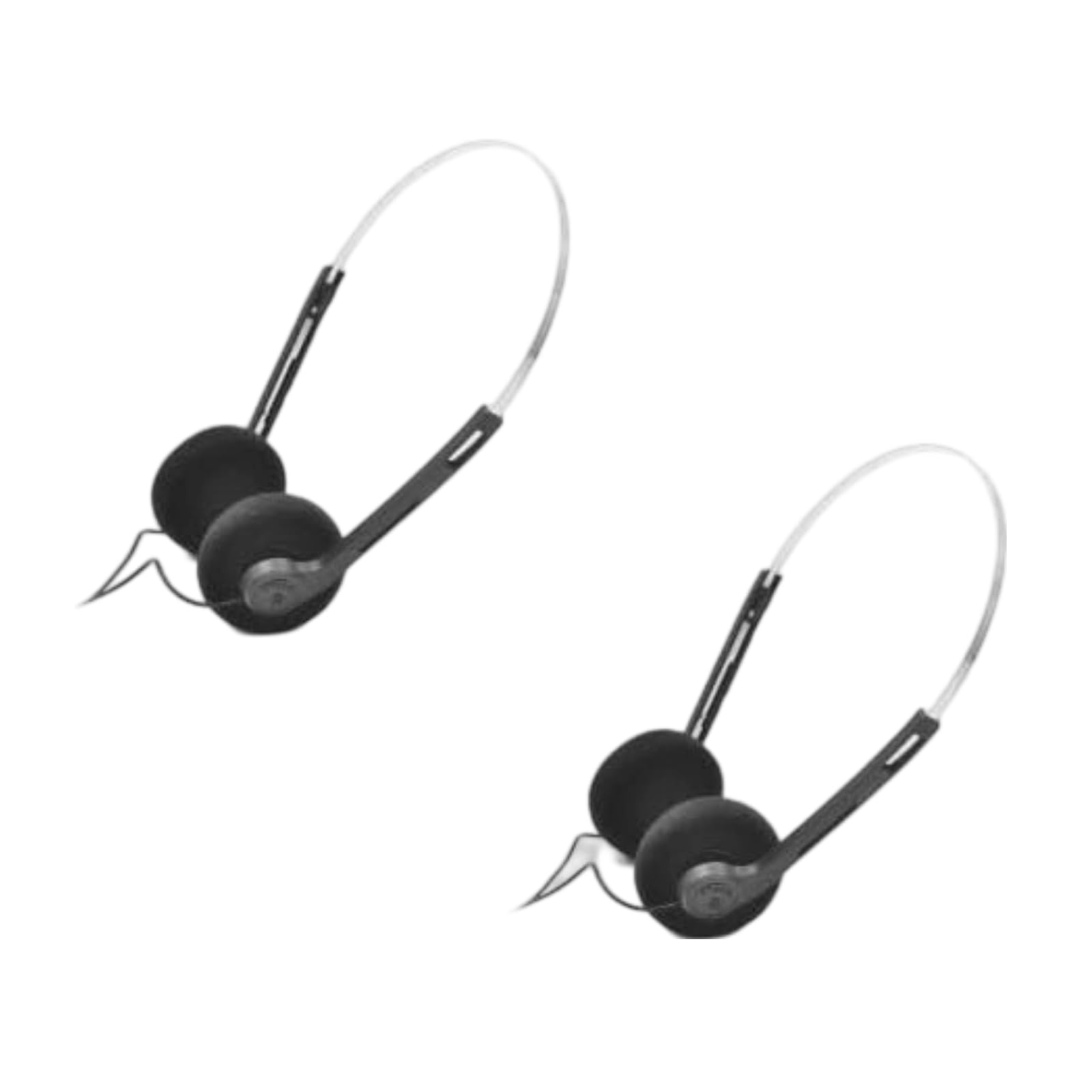 2 Pcs Retro On Ear Headphones, Wired Stereo Headphones, Lightweight Portable Headphone with Adjustable Headband, Cassette Player, Over-Ear (Black)-image-6