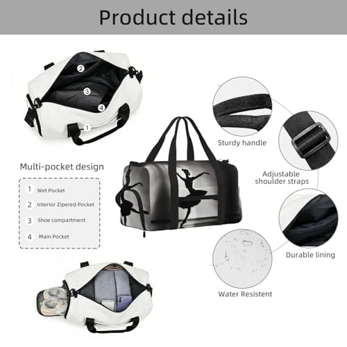 Bolsa de equipaje deportiva ligera con estampado de bailarina textil 5