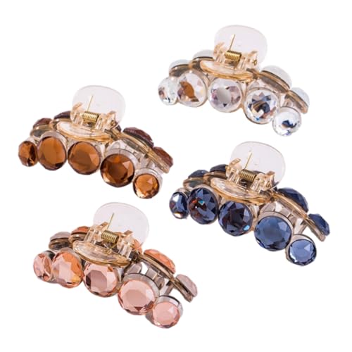 PATKAW 4 Piezas clip de cristal pinzas para el cabello de las mujeres pinzas decorativas para el cabello hair clips horquillas moño agarre del cabello pinza para el cabello de las niñas