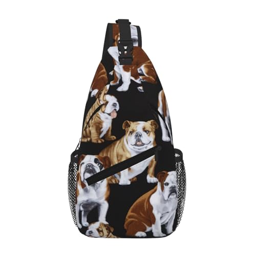 Sac à dos bandoulière bouledogues anglais homme léger décontracté tendance