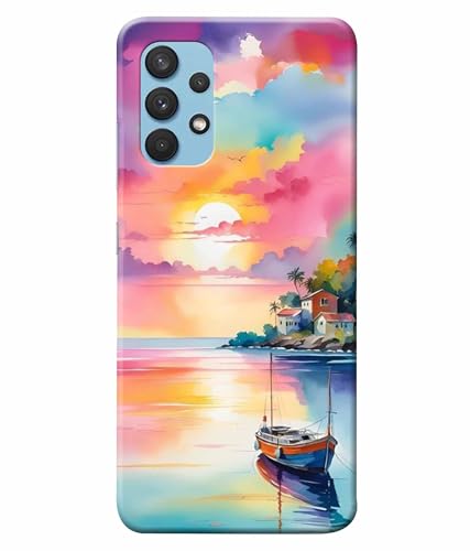 Image of Printed Hard Back Case Cover & Compatible for Samsung Galaxy A32 | Nature Painting Art (Multicolor) - D1180