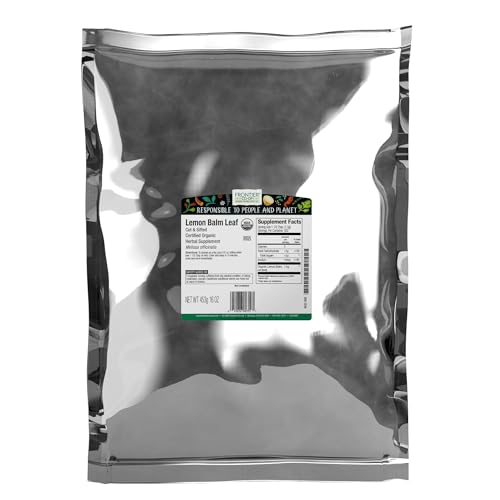 Frontier Co-op Organic Cut and Sifted Lemon Balm Leaf, 1lb - Dried Herb Lemon Balm Loose Leaf Tea - Toronjil, Melissa Tea