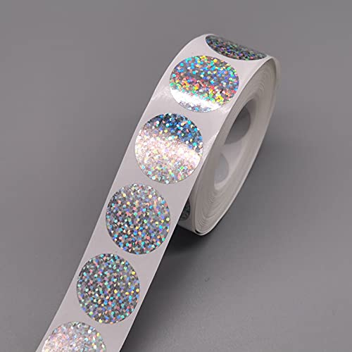 Qrikko Holographic Laser Sticker 1inch Round Dot Laser Scratch Label 1000pcs/roll