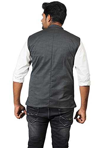 Image of PRAKASAM COTTON Men's Cotton Blend Nehru Jacket(Sleeveless wait coat)