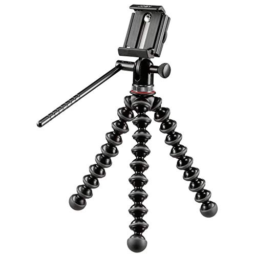 Joby GripTight PRO GP Support Vidéo avec Rotule Pan&Tilt et Trépied GorillaPod Flexible pour Tout Type de Smartphone ou iPhone Avec ou Sans Étui, JB01501-BWW