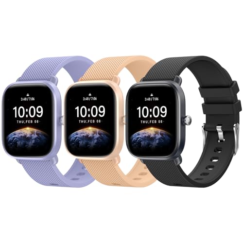 Higgs 3 Correa 20mm Compatible con Correa Amazfit Bip 3/Bip 3pro/GTS 2 Mini/4 Mini/GTS 2 2e 3 4 42mm/Correas Amazfit Bip S/Bip S Lite/Lite/Bip U pro,Pulsera Suave Silicona Deportiva Donna Uomo