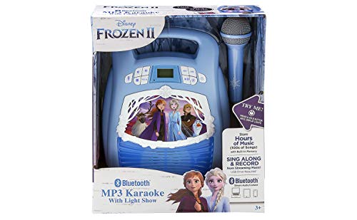 Frozen 2 Bluetooth Portable Mp3 Karaoke Machine Player With Light Show Store Hours Of Music With Built In Memory Sing Along Using The Real Working Microphone Usb Port To Expand Your Content #TOP5