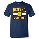 Xtreme Apparrel Denver Basketball Retro Team Men's Fan T-Shirt (Navy Shirt, L)