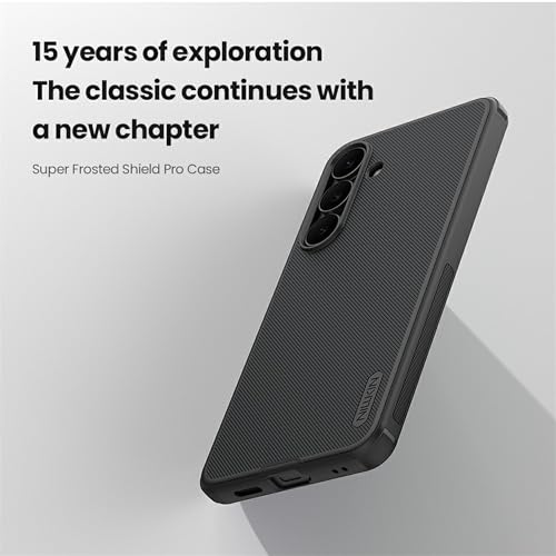 Image of Nillkin Case for Samsung Galaxy S25 FE (6.7 inch Inch) Super Frosted Shield Pro Hard Back Soft Border (PC + TPU) Shock Absorb Cover Raised Bezel Camera Protect PC Black