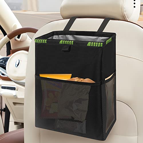 Image of Homelove Hanging Car Trash Can with 4 Storage Pockets, Waterproof Leakproof Oxford Auto Garbage Bag, Adjustable Garbage Bag, Foldable Car Trash Bin Fit for Truck, SUV, Home, Office