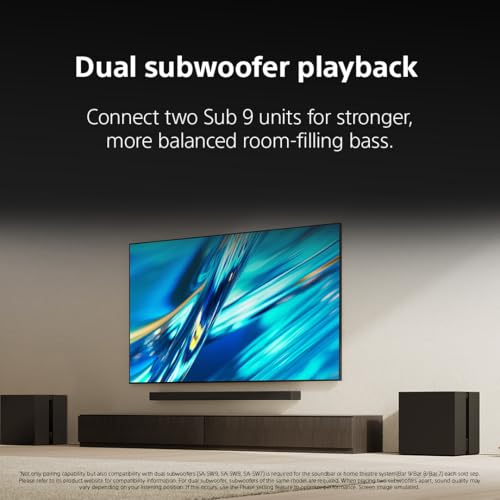 Image of Sony BRAVIA Theater Sub 9 Premium Wireless Subwoofer for Soundbar SA-SW9 | Compatible with BRAVIA Theater (Trio, Quad, Bar 9 /8 /7), HT-A7000 /A5000 /A3000, Direct Connection to Compatible BRAVIA TV