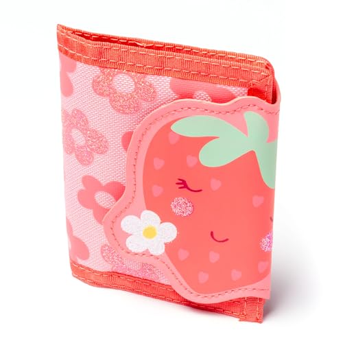 Image of Stephen Joseph, Kids Wallet, Tri-Fold Bi-Fold Wallet for Boys & Girls with Zipper Coin Pocket, Durable Polyester Small Wallet for Kids, Cute Designs for School & Travel, Strawberry