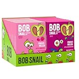 Bob Snail Set 8 - Fruchtrollen je 10 x 60g (Apfel-Himbeere & Apfel-Johannisbeere) – 100 % Frucht, vegan, ohne Zuckerzusatz