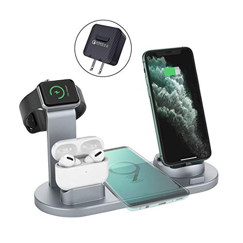 Wireless Charger, 4 in 1 Wireless Charging Station, Charging Dock for iPhone/AirPods, Fast Wireless - //coolthings.us