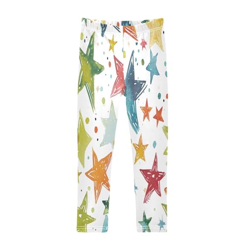 Bolaz Toddler Girls Leggings Printed Yoga Pants Leggings Green Blue Red Stars for Kids
