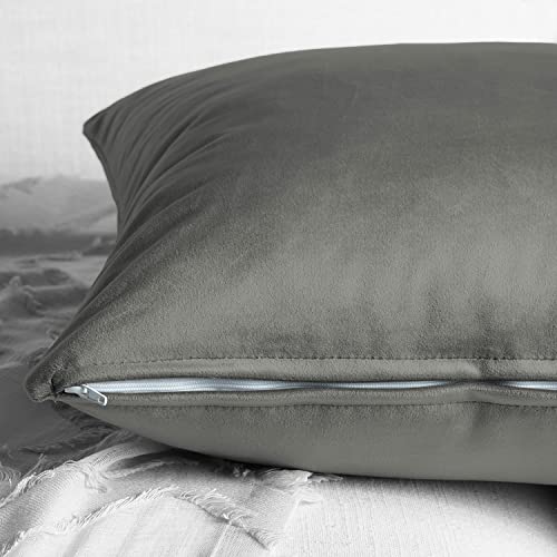 Image of HPD Half Price Drapes Cushion Cover 18 x 18 Heritage Plush Velvet - VPYC-161213-CC18PR - Pair, Destiny Grey