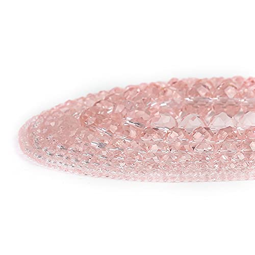 Perles Rondes En Verre Rose à Facettes Pour La Fabrication De Bijoux Et De Bracelets à Breloques - 38,1 Cm - 2/4/6/8/10/12/14 Mm - Diamètre : 14 Mm Environ 50 à 60 Pièces