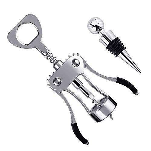 Foho Best Wing Corkscrew Wine Bottle Opener Luxury Waiter Corkscrew with Stopper Set for Wine Enthusiast Waiters - Sleeve Anchors
