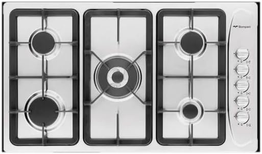 Bompani 90X60CM Built-In HOB 5 Gas Burners, Stainless Steel Model - BO293GML