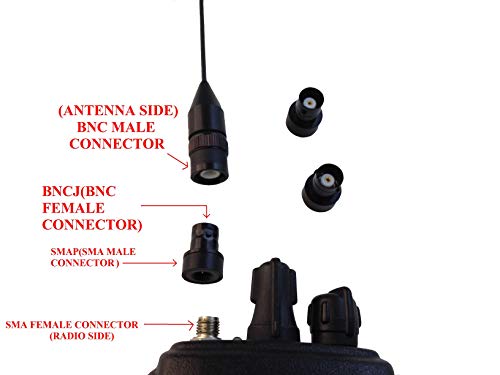 Adaptador BNC hembra a SMA macho, pack 3 unidades miniatura 3