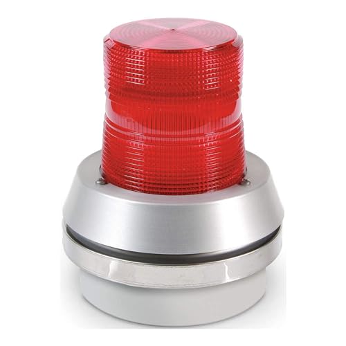 Horn Strobe, Red, Cast Aluminum, 120VAC