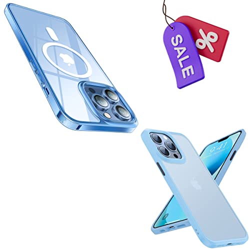 TORRAS Magnetic Diamond Clear & Shockproof case for iPhone 13 Pro Case, Blue