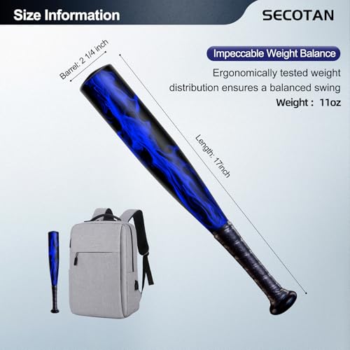 Image of Baseball Bat, 17inch Aluminum One Hand Training Bat, Baseball /Softball /Teeball Mini Training Bat, Batting Practice, Tire Pressure Checker, Multi-Purpose Bats for Versatile Use
