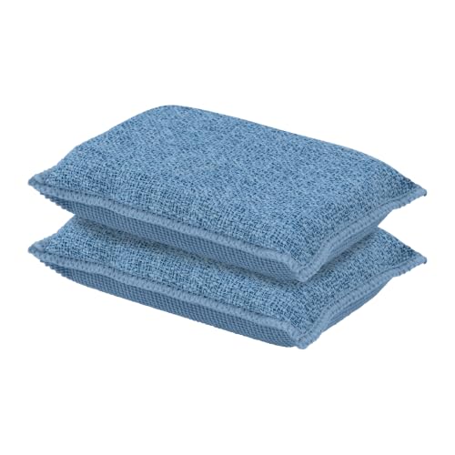 Image of Miracle Microfiber Scrubbing Sponge, Blue Extra Scrubbing Power Sponge for Kitchen, Sink, Pot, Pan and Dish Washing, Super Absorbent and Rapid Drying 2-Pack