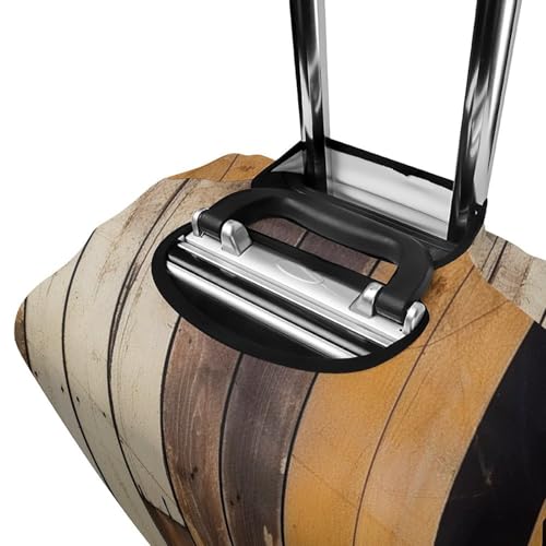 Rustic Wooden Luggage Cover Personalization Suitcase Covers Protector Elastic Washable Baggage Cover Anti-Scratch For Traveling, Aircraft Consignment S 5